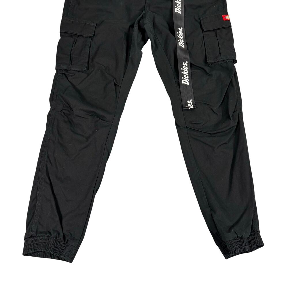 Dickies Black Cargo Pants Joggers Womens Size 9/29 Logo Belt Utility Streetwear - Picture 5 of 12